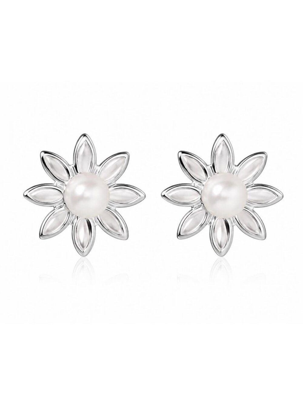 Flower Pearl Stud 1cm Earrings
